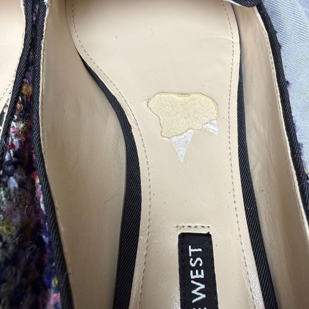 Nine West Abay 2 Women's Plaid Tweed Colorful Pointed Toe Flats Size 8.5 - Picture 8 of 11